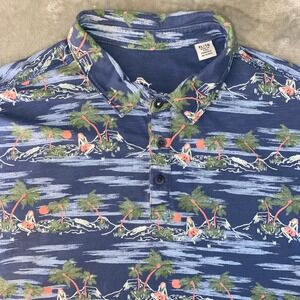 Tommy Bahama Mens XL TG Hawaiian Tropical Scene Polo Shirt Short Sleeve